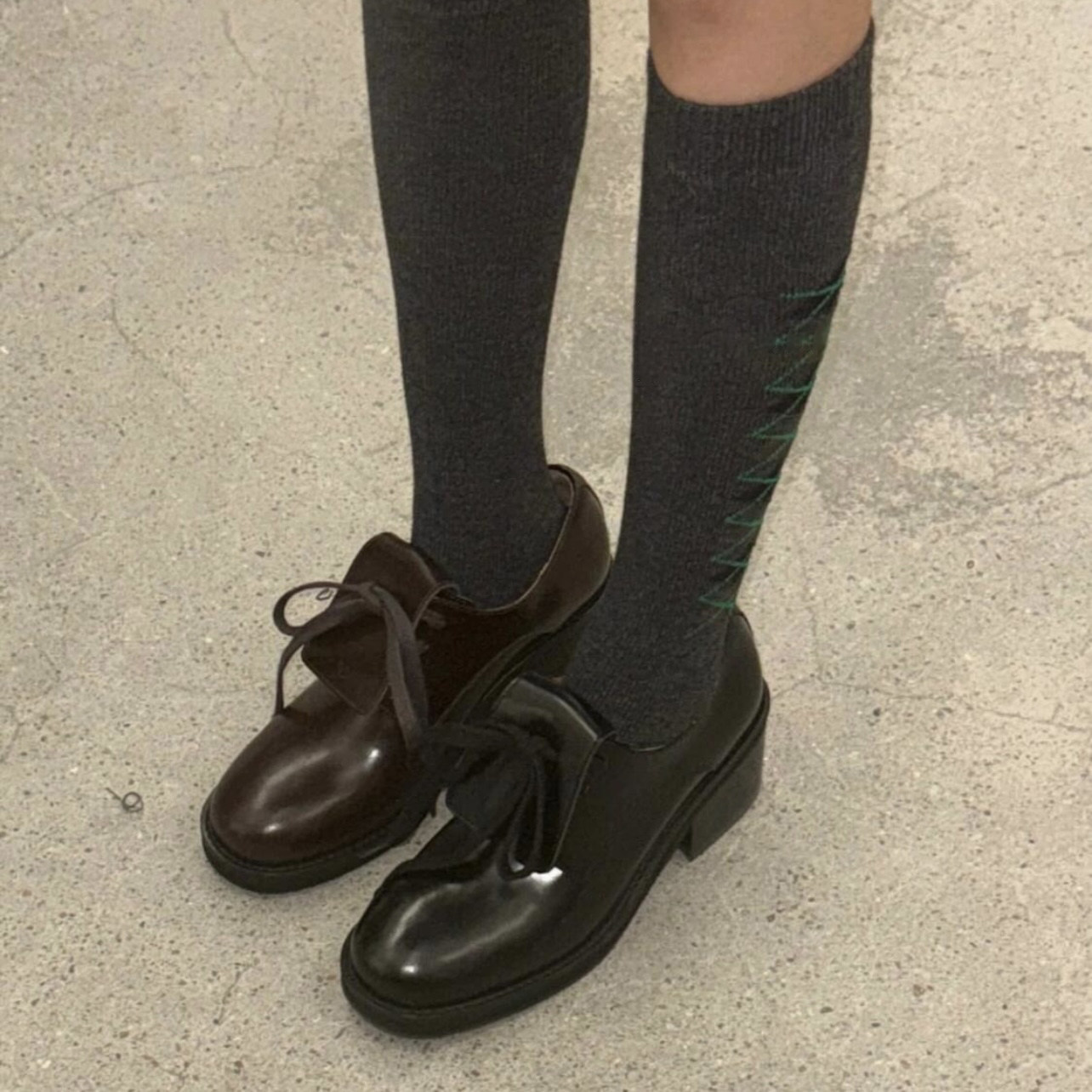 Leather Work Outfit - Zapatos Derby de Plataforma con Cordones