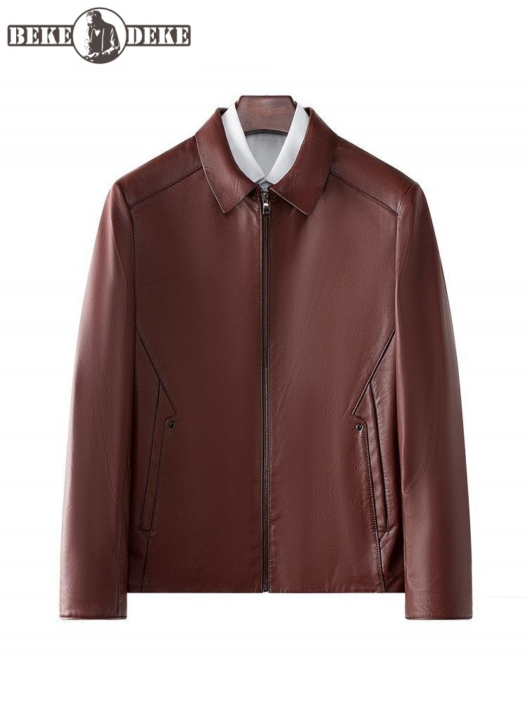 Leather Work Jacket - Chaqueta de traje de cuero genuino