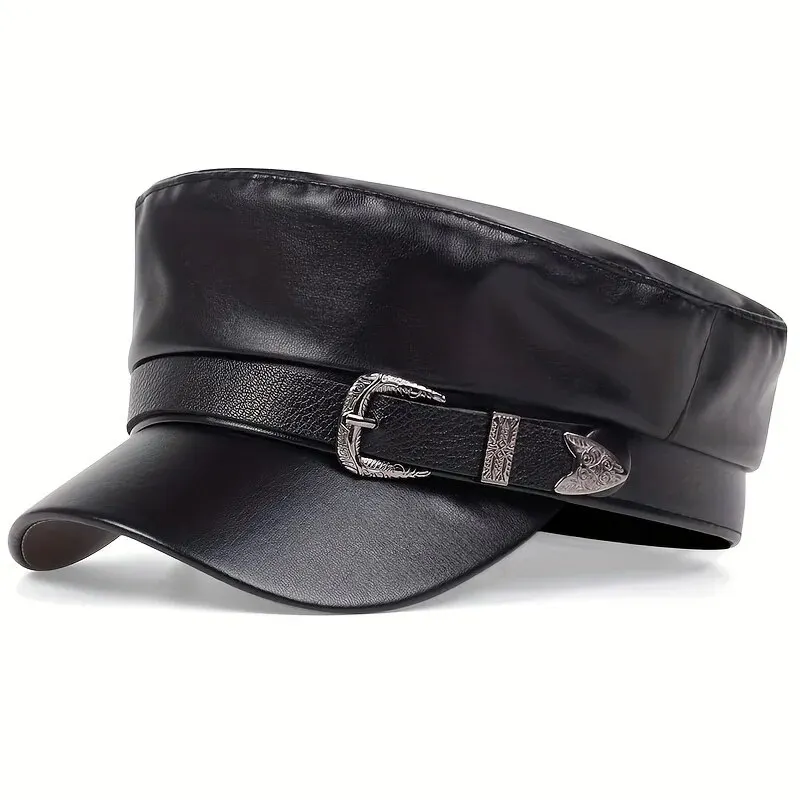 Leather Work Hat - Sombreros de Moda para Mujer, Sombrero
