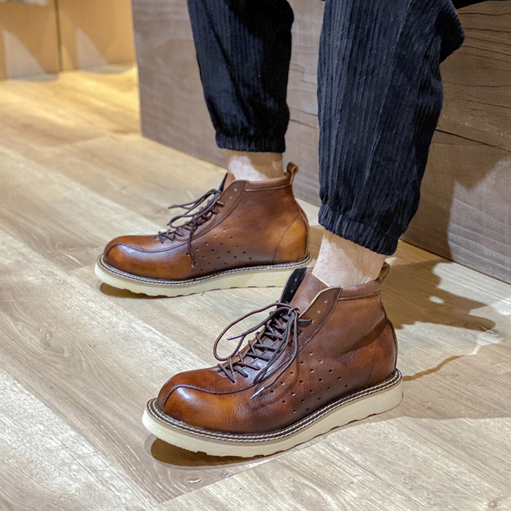 Leather Work Outfit - Botas Chelsea caladas de cuero genuino