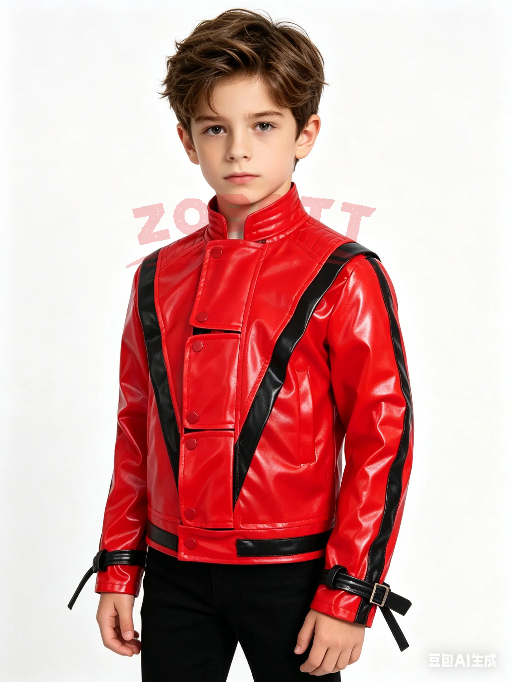 Leather Work Jacket - Chaqueta de Cuero Roja de Michael