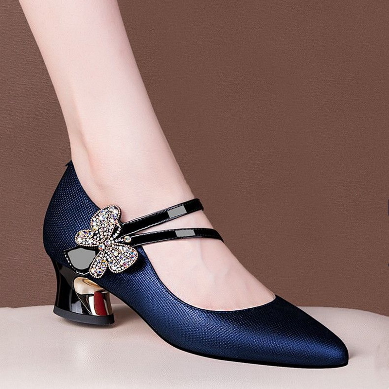 Leather Work Outfit - FHC tacones medios de cuero poco
