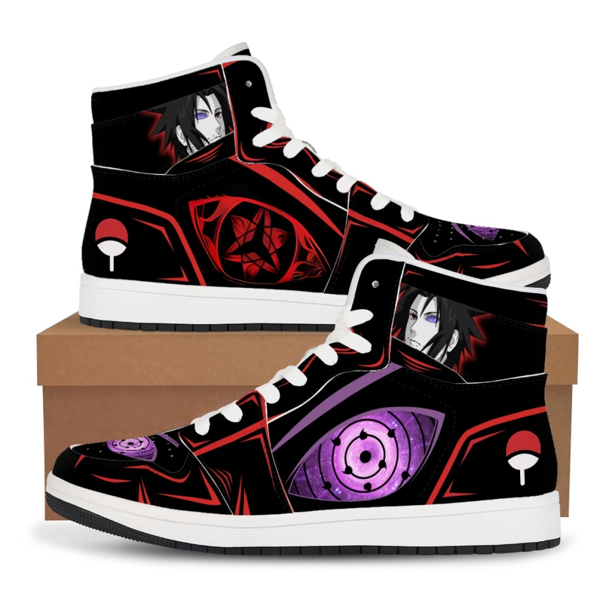 Leather Work Hat - Zapatillas altas de Naruto con estampado