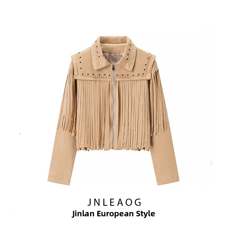 Leather Work Jacket - Chaqueta de Mujer JNLEAOG, Diseño Otoñal,
