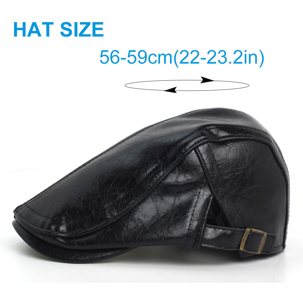 Gorra Newsboy de PU para Hombr - Leather Work Hat reseña y precio
