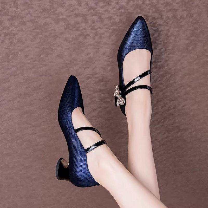 FHC tacones medios de cuero po - Leather Work Outfit reseña y precio