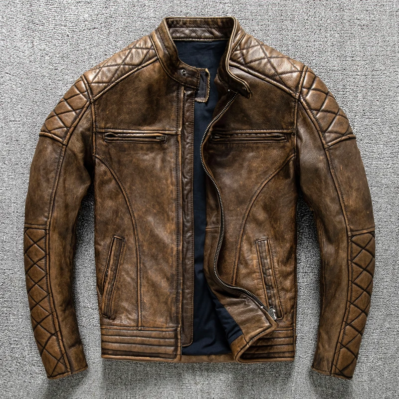 Chaqueta de Cuero Vintage para - Leather Work Jacket reseña y precio