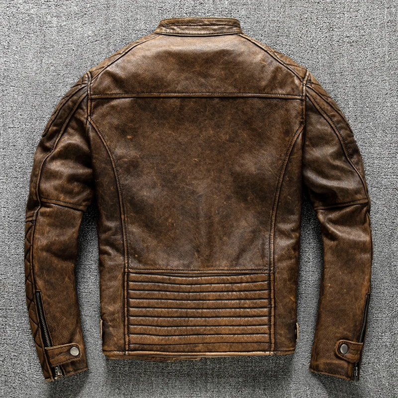 Chaqueta de Cuero Vintage para - Leather Work Jacket reseña y precio