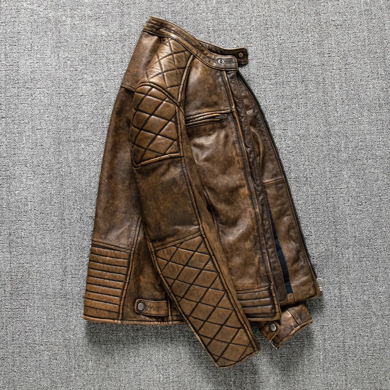 Chaqueta de Cuero Vintage para - Leather Work Jacket reseña y precio