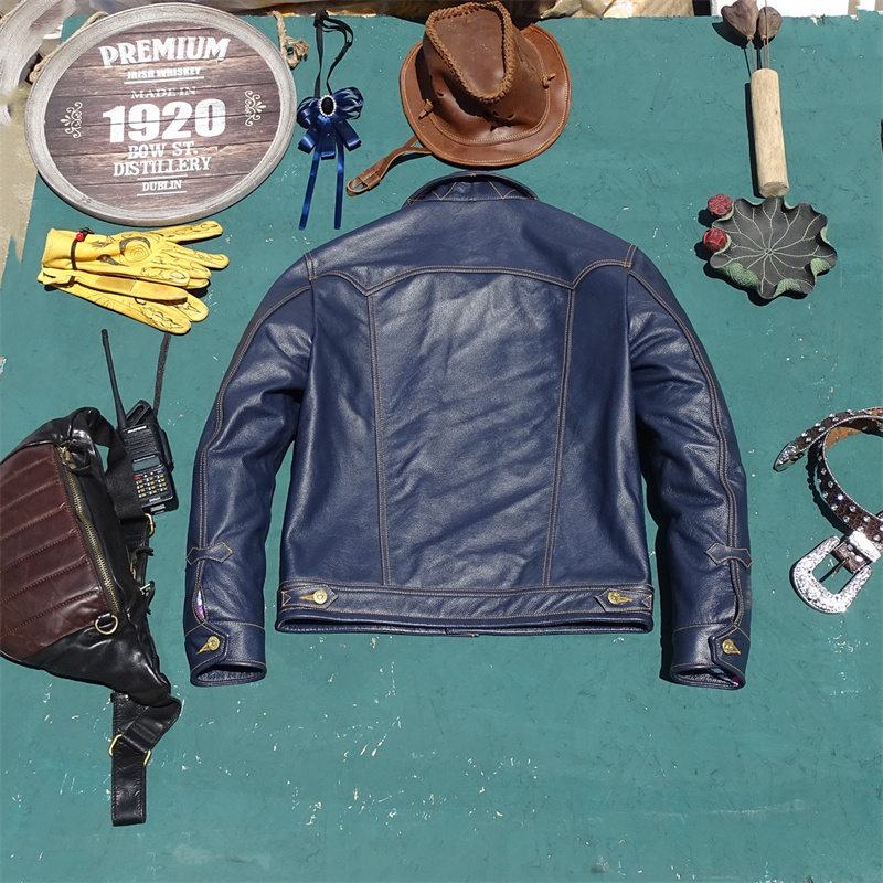   Chaqueta de cuero genuino Kn - Leather Work Jacket reseña y precio
