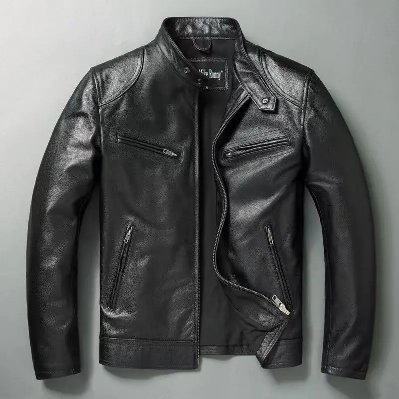 Chaqueta de cuero genuino para - Leather Work Jacket reseña y precio