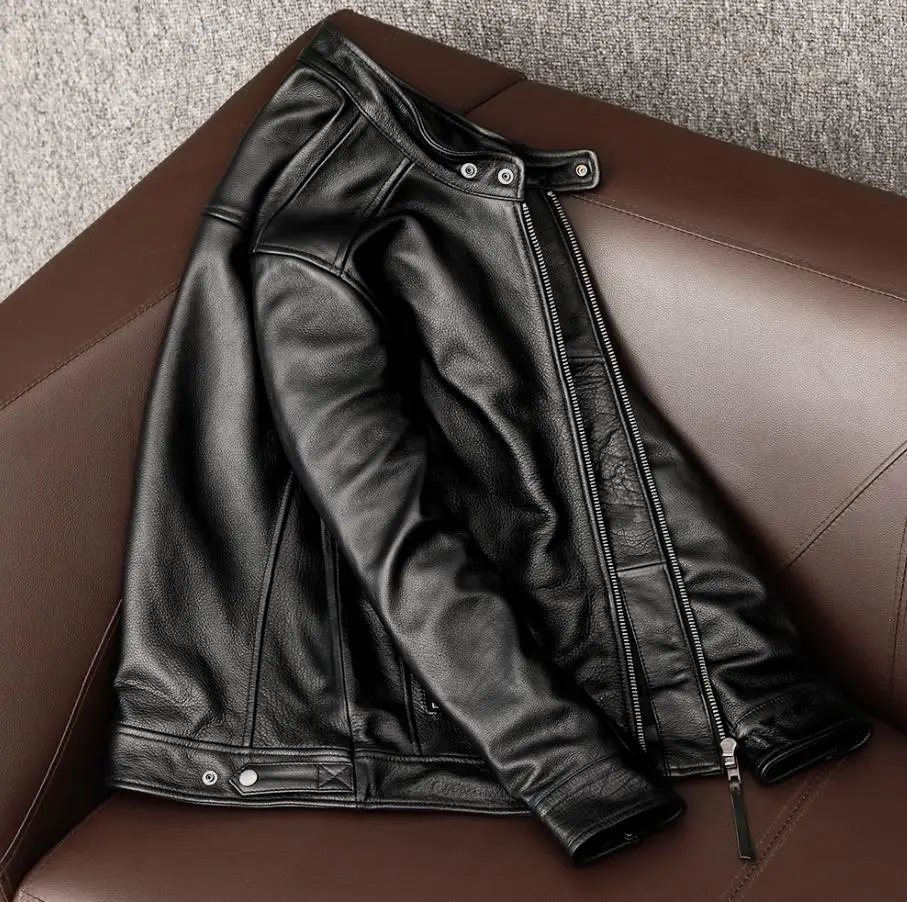 Ropa de cuero de vaca real par - Leather Work Jacket reseña y precio