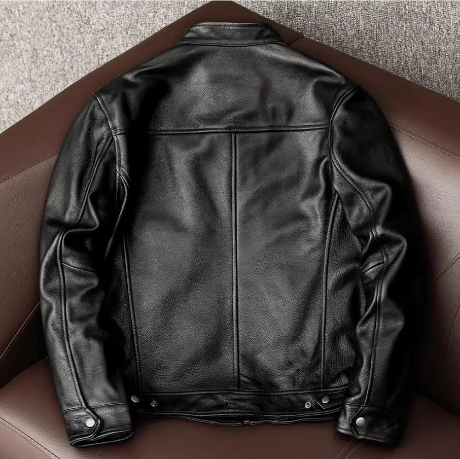 Ropa de cuero de vaca real par - Leather Work Jacket reseña y precio
