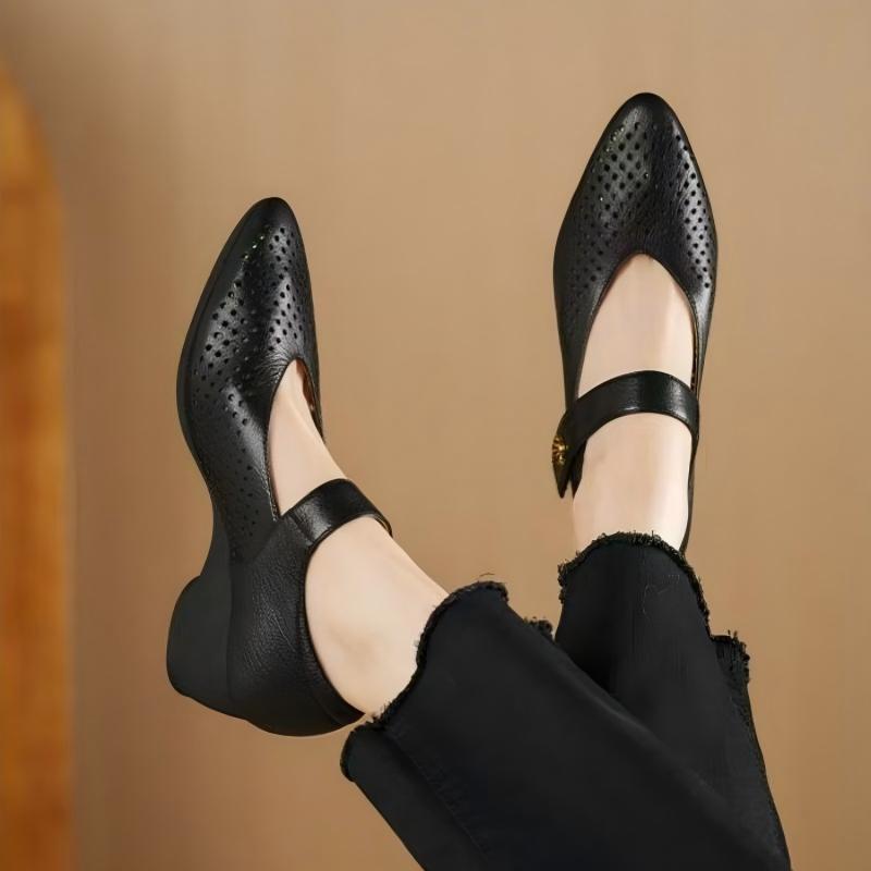 Zapatos de Tacón de Cuña Mary  - Leather Work Outfit reseña y precio